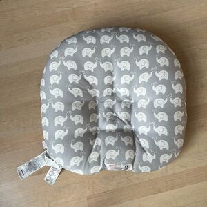 Boppy Gray and White Elephant Baby Pillow